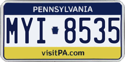 PA license plate MYI8535