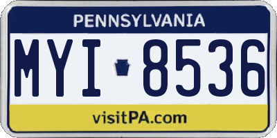 PA license plate MYI8536