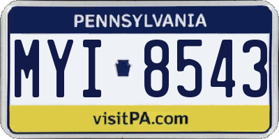 PA license plate MYI8543