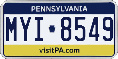 PA license plate MYI8549