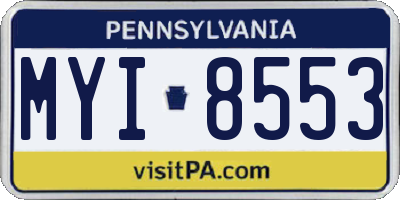 PA license plate MYI8553