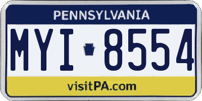 PA license plate MYI8554