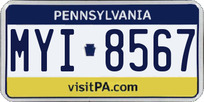PA license plate MYI8567