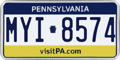 PA license plate MYI8574