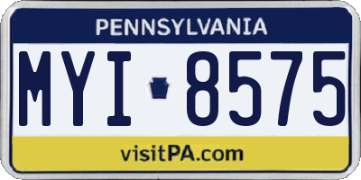 PA license plate MYI8575