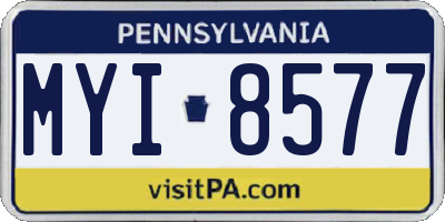 PA license plate MYI8577