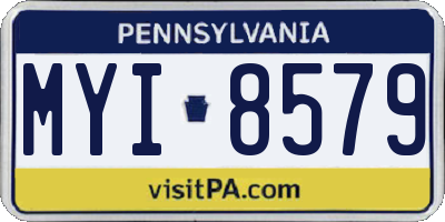 PA license plate MYI8579