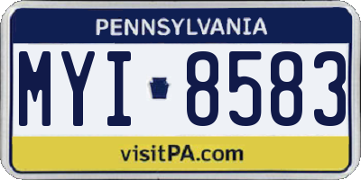 PA license plate MYI8583