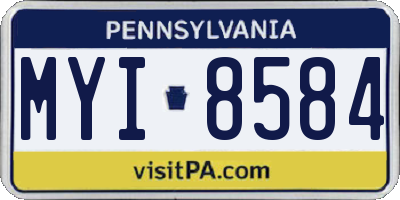 PA license plate MYI8584