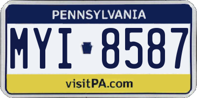 PA license plate MYI8587
