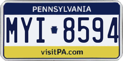 PA license plate MYI8594
