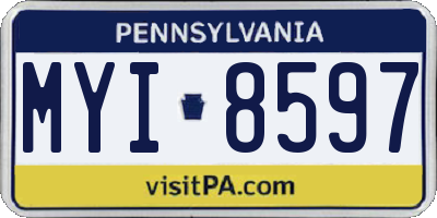 PA license plate MYI8597