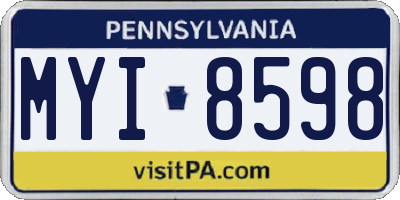 PA license plate MYI8598