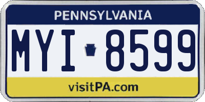 PA license plate MYI8599
