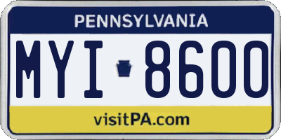 PA license plate MYI8600