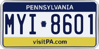 PA license plate MYI8601