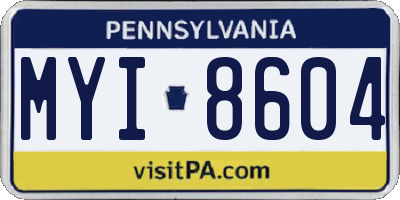 PA license plate MYI8604