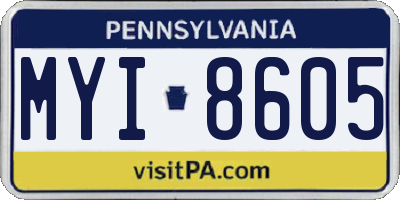 PA license plate MYI8605