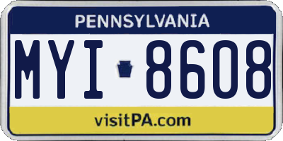 PA license plate MYI8608