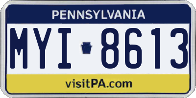 PA license plate MYI8613