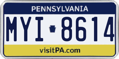 PA license plate MYI8614