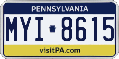 PA license plate MYI8615