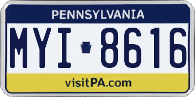 PA license plate MYI8616