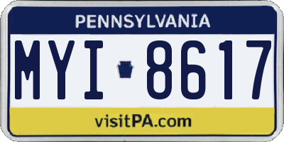 PA license plate MYI8617