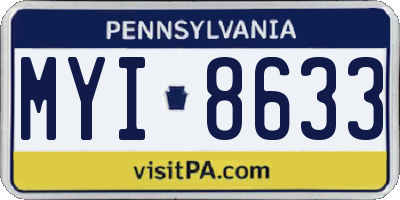 PA license plate MYI8633