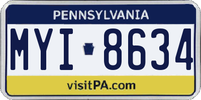 PA license plate MYI8634