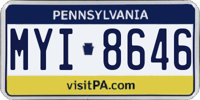 PA license plate MYI8646