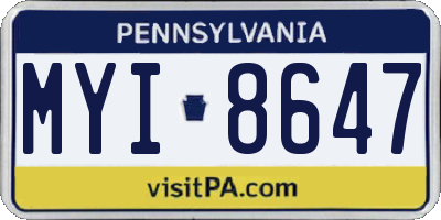 PA license plate MYI8647