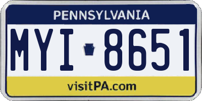 PA license plate MYI8651