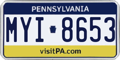 PA license plate MYI8653