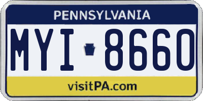 PA license plate MYI8660