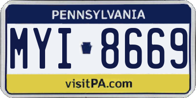 PA license plate MYI8669