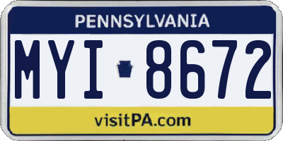 PA license plate MYI8672