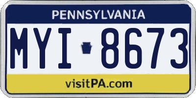 PA license plate MYI8673
