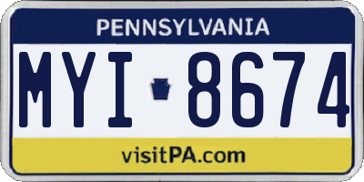 PA license plate MYI8674