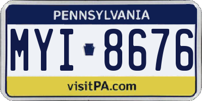 PA license plate MYI8676