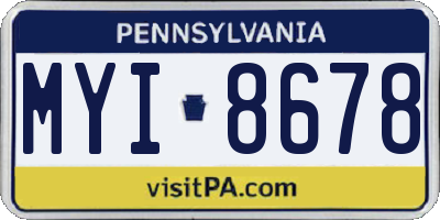 PA license plate MYI8678