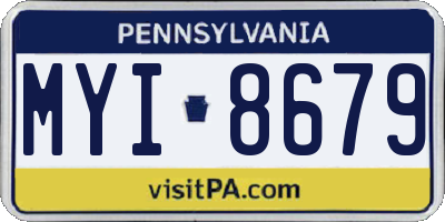 PA license plate MYI8679
