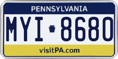 PA license plate MYI8680