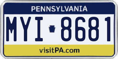 PA license plate MYI8681