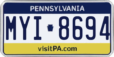 PA license plate MYI8694