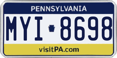 PA license plate MYI8698