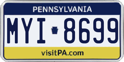 PA license plate MYI8699