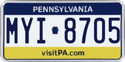PA license plate MYI8705