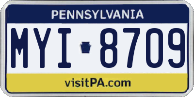 PA license plate MYI8709
