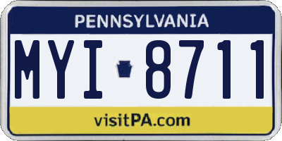 PA license plate MYI8711